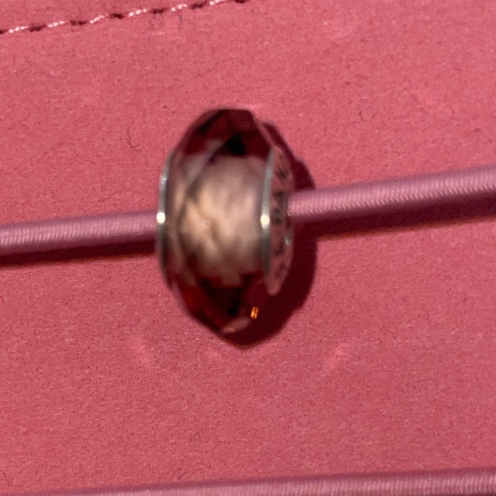 Pandora Mauve colored faceted Glass Bead